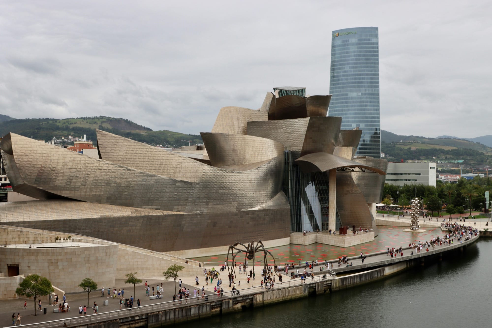 The titanium Guggenheim Museum on the Nervion river in Bilbao