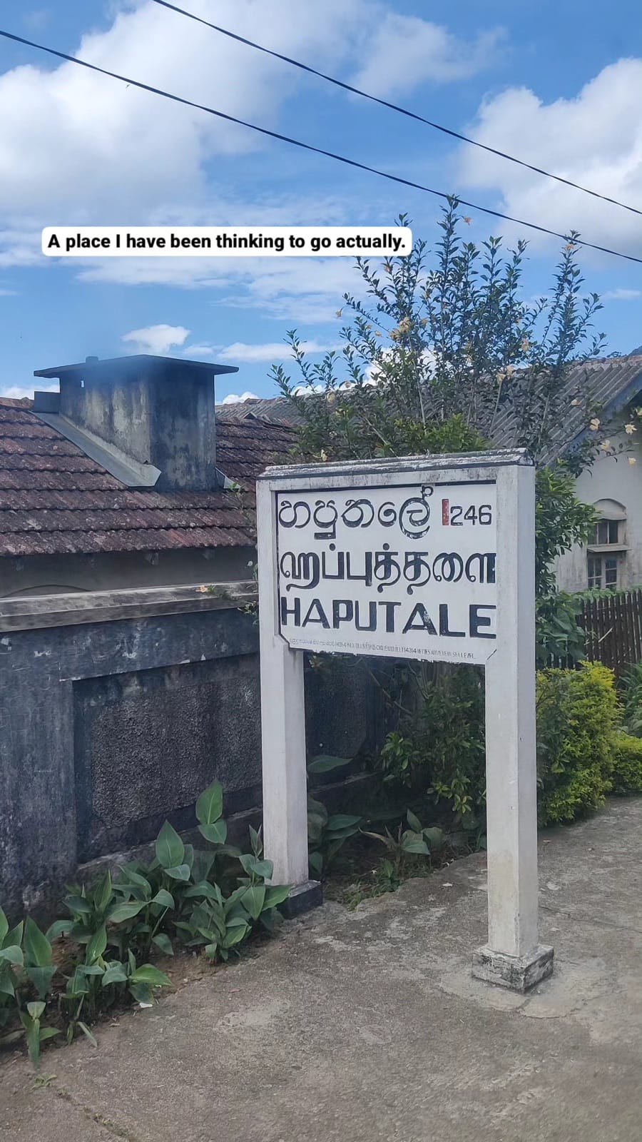 Trilingual Haputale railway station sign in the Sri Lankan hill country