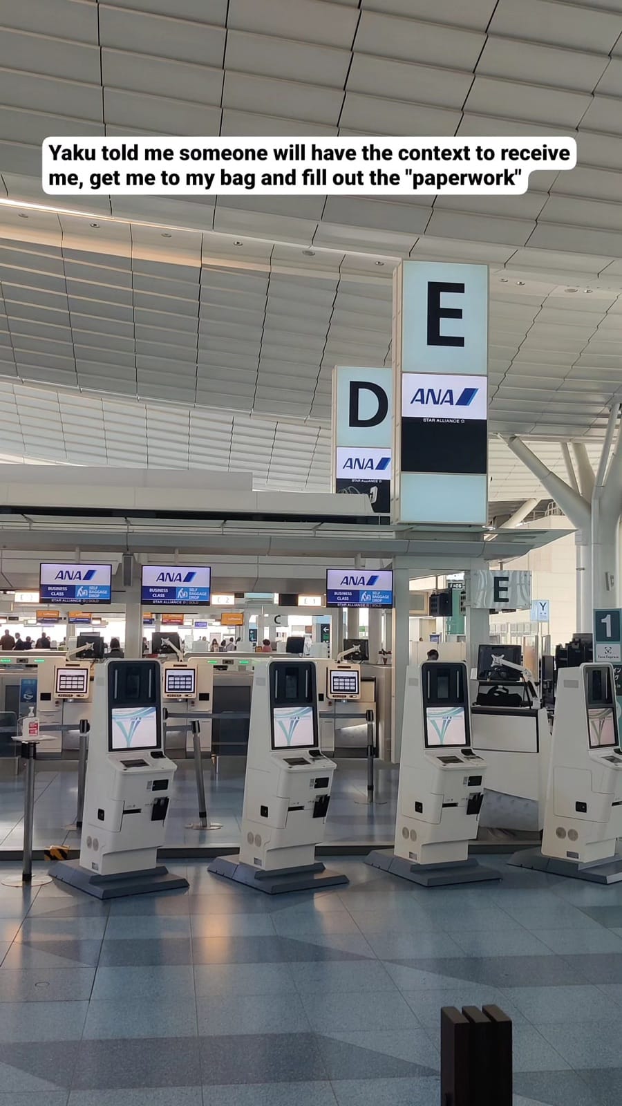 ANA self check-in kiosks and departure counters at Haneda Airport Terminal 3