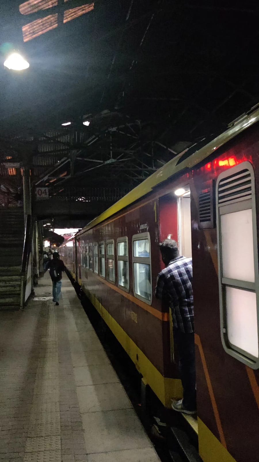 Boarding the early morning train to Trincomalee at Colombo Fort railway station