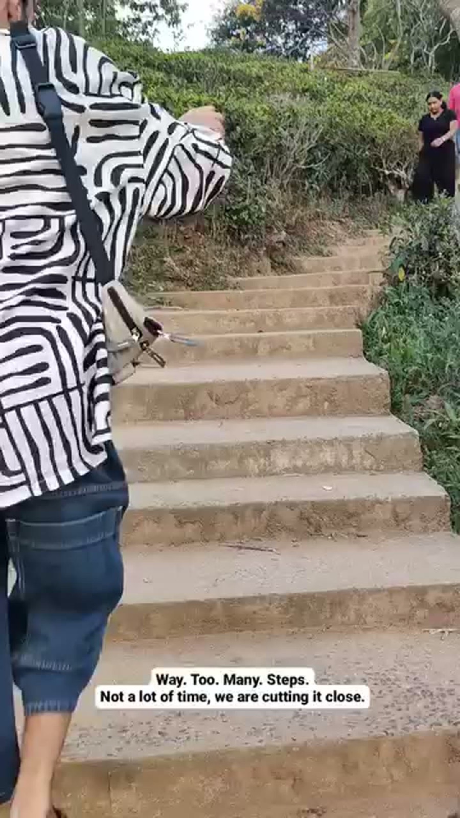 Story frame of steep steps on the Ella sunset climb: way too many steps